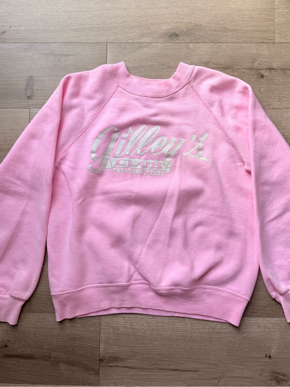 Vintage 80s Gilley’s Club Pasadena Texas Pink Sweatshirt Urban Cowboy Medium